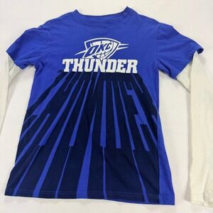UNK NBA Oklahoma City Thunder Blue Long Sleeve‎ Layered T Shirt Youth S